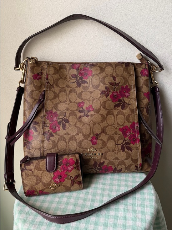 Coach Handbags - BUNDLE Coach Marlon Victorian Floral Print Hobo Bag & Wallet Set
